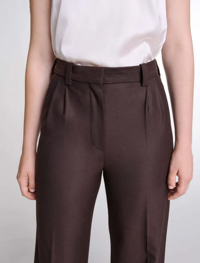 Pants and Jeans Women Maje WideLeg Suit Trousers Brown