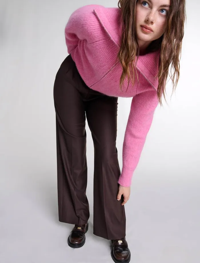 Pants and Jeans Women Maje WideLeg Suit Trousers Brown