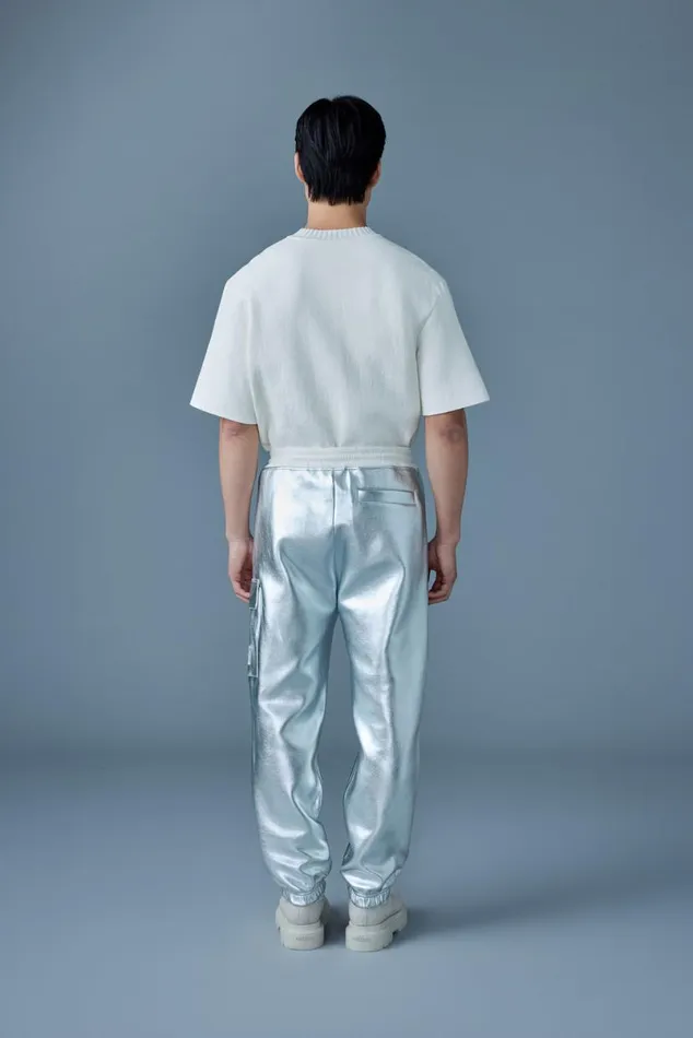 Pants and Shorts Men Mackage MARVINM Metallic Double Face Jersey Sweatpants Black