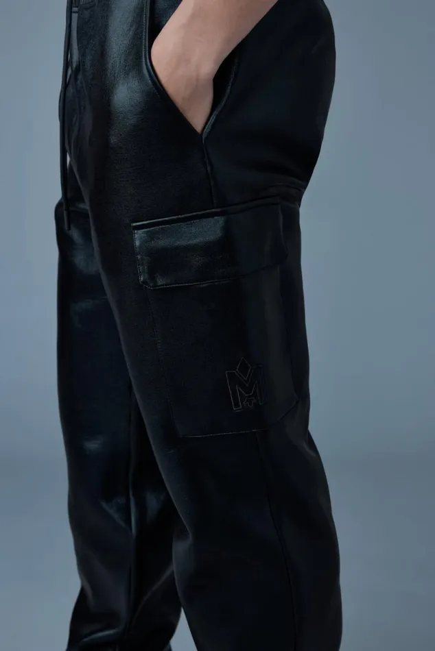 Pants and Shorts Men Mackage MARVINM Metallic Double Face Jersey Sweatpants Black