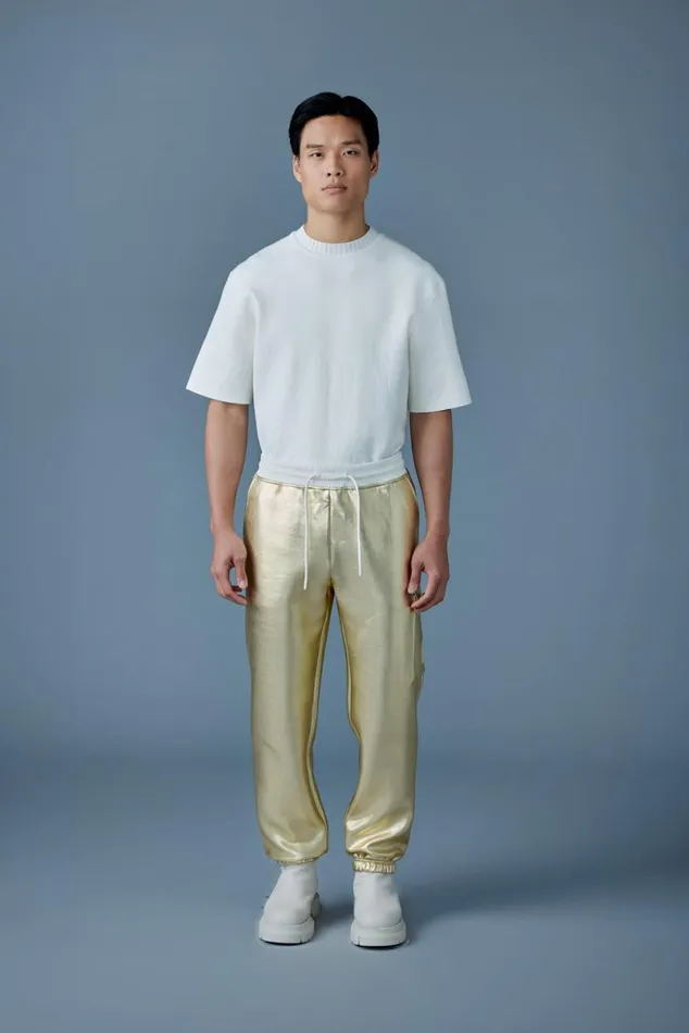 Pants and Shorts Men Mackage MARVINM Metallic Double Face Jersey Sweatpants Black