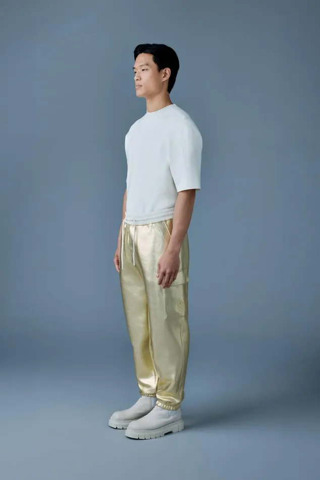 Pants and Shorts Men Mackage MARVINM Metallic Double Face Jersey Sweatpants Black