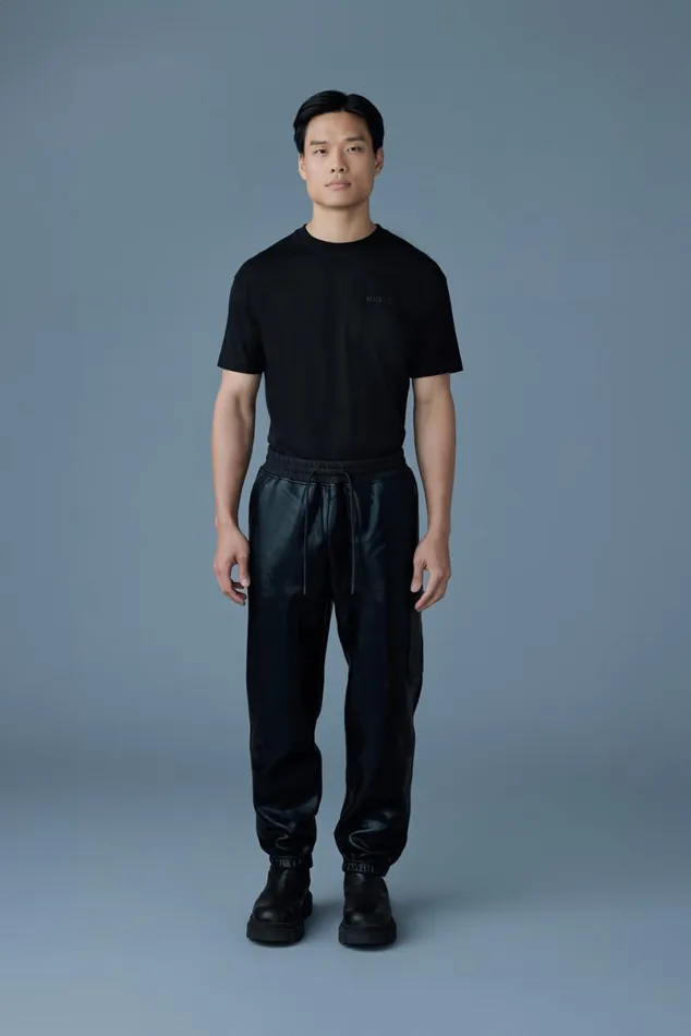 Pants and Shorts Men Mackage MARVINM Metallic Double Face Jersey Sweatpants Black