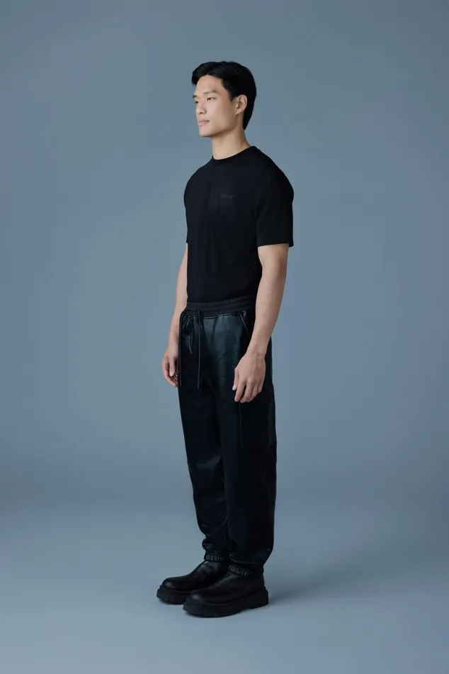 Pants and Shorts Men Mackage MARVINM Metallic Double Face Jersey Sweatpants Black