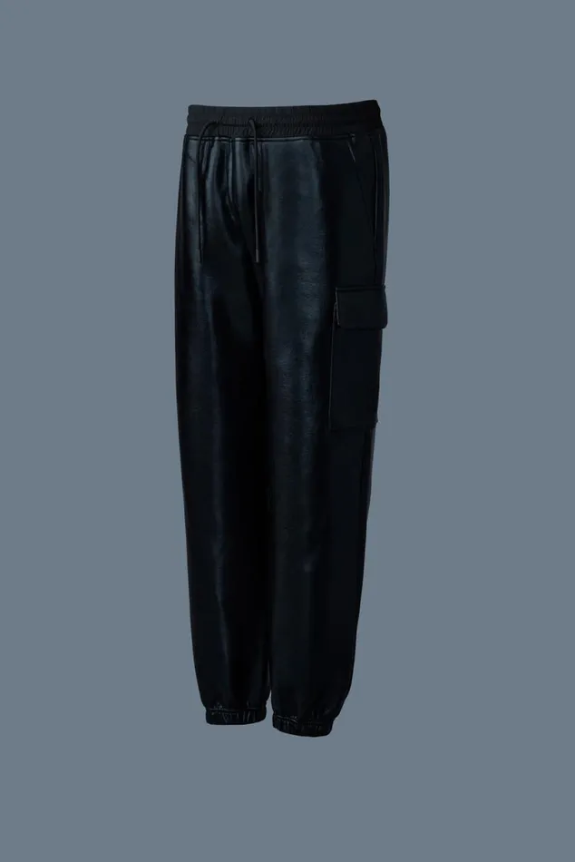 Pants and Shorts Men Mackage MARVINM Metallic Double Face Jersey Sweatpants Black