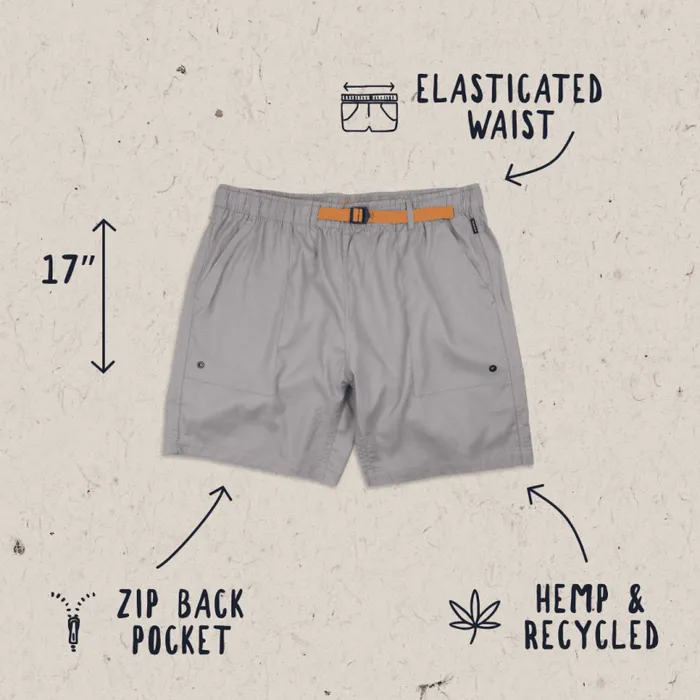 Passenger Clothing Adventure Organic All Purpose Short Frost Gray Men Shorts