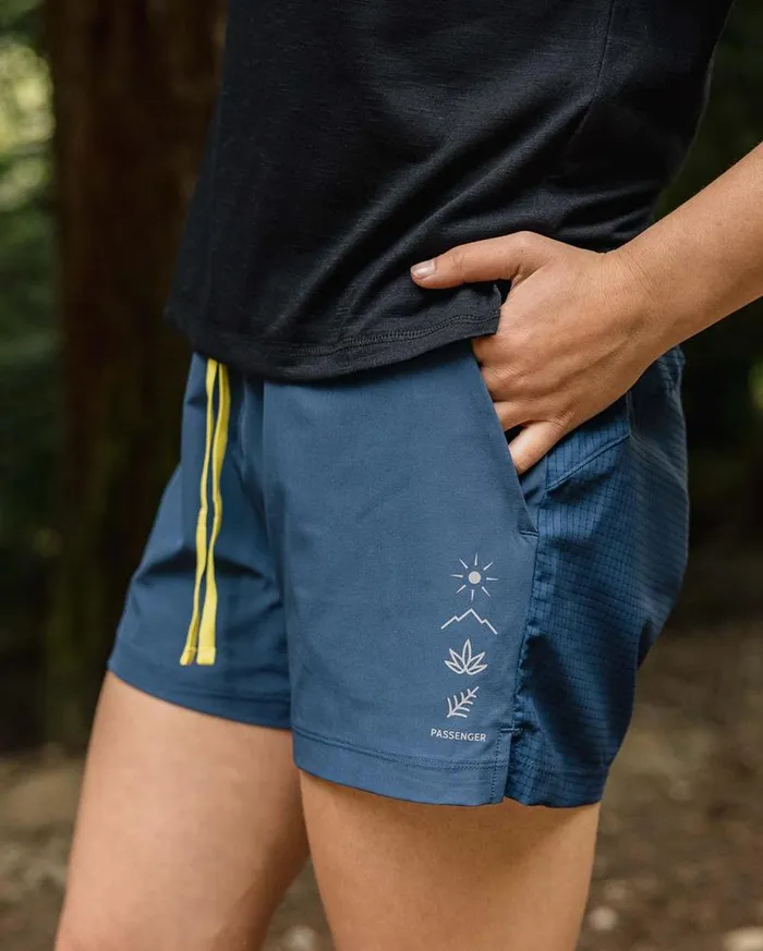 Passenger Clothing Byway Active Recycled Short Dark Denim Women Activewear