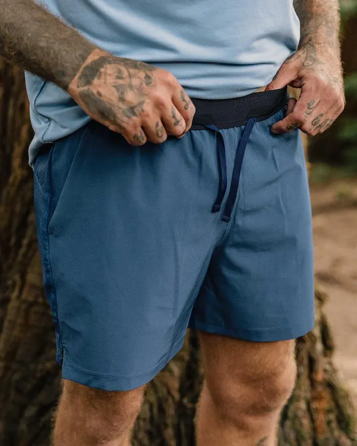 Passenger Clothing Descent Trail Recycled Shorts Dark Denim Men Activewear