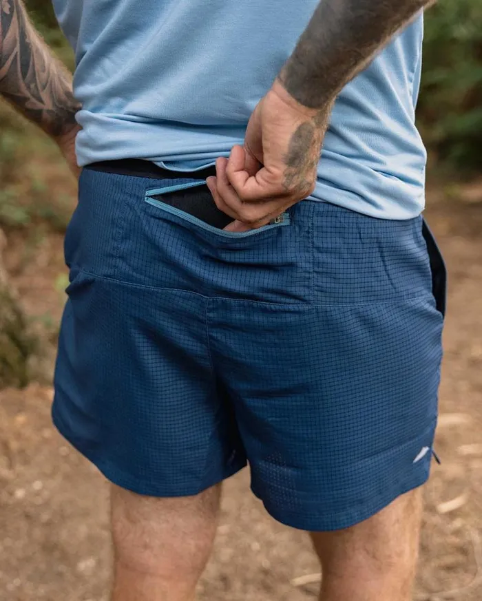 Passenger Clothing Descent Trail Recycled Shorts Dark Denim Men Activewear