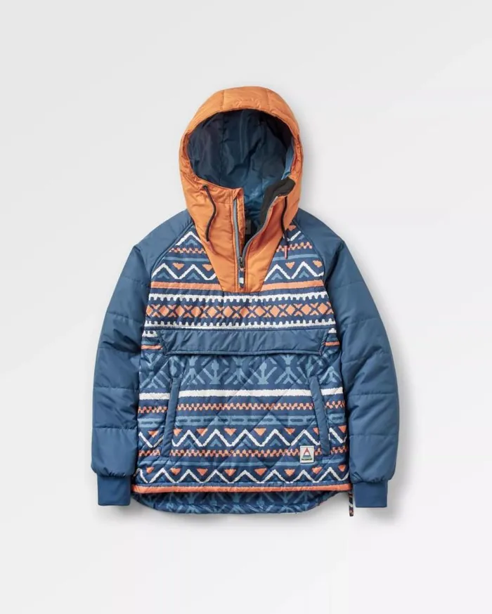 Passenger Clothing Ocean Recycled Insulated 12 Zip Jacket Homespun Stripe Navy Women Jackets
