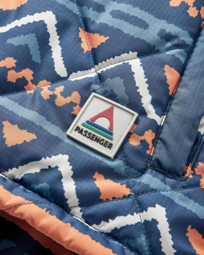 Passenger Clothing Ocean Recycled Insulated 12 Zip Jacket Homespun Stripe Navy Women Jackets