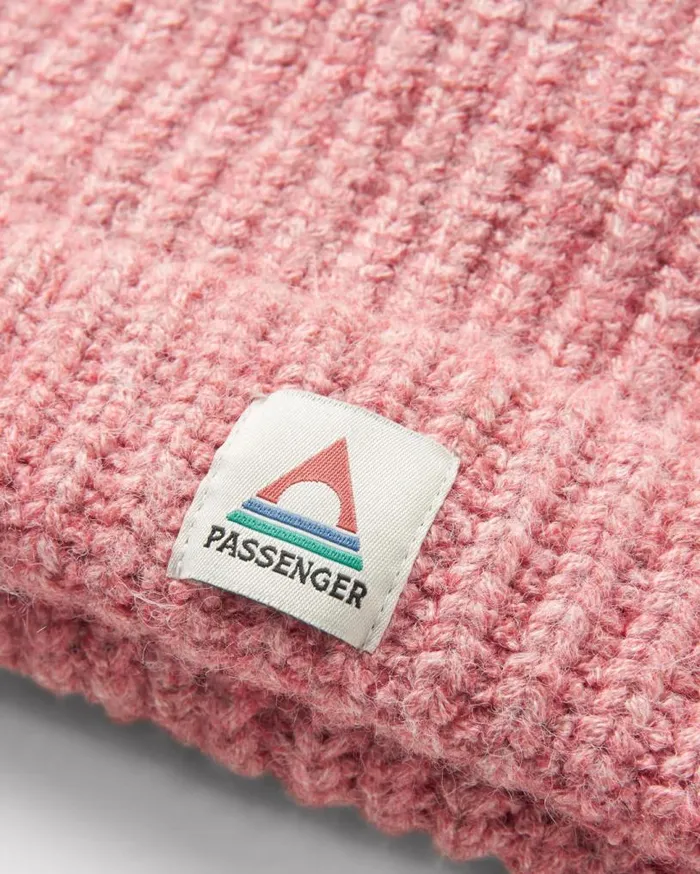 Passenger Clothing Redwood Fleece Lined Recycled Beanie Rose WomenMen Beanies