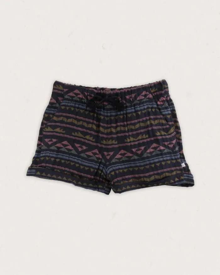 Passenger Clothing Santosa Organic Cotton Jacquard Short Black Geo Pattern Women Shorts