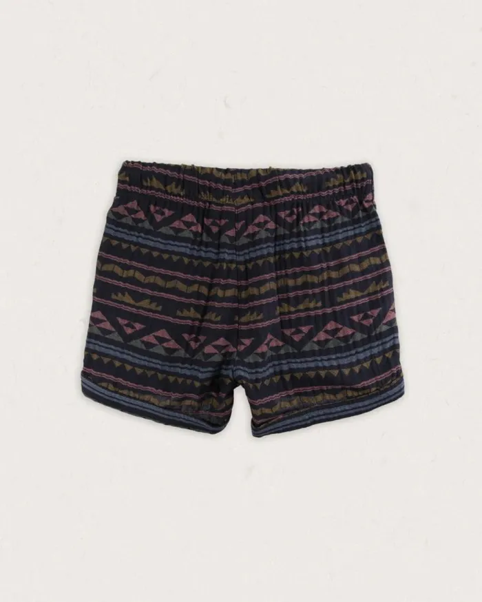 Passenger Clothing Santosa Organic Cotton Jacquard Short Black Geo Pattern Women Shorts