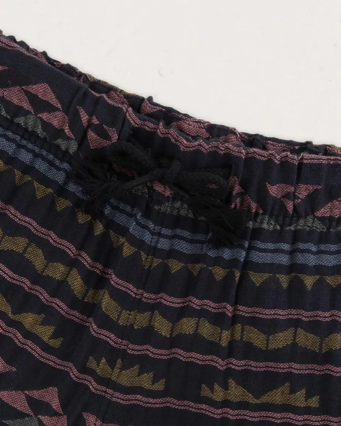 Passenger Clothing Santosa Organic Cotton Jacquard Short Black Geo Pattern Women Shorts