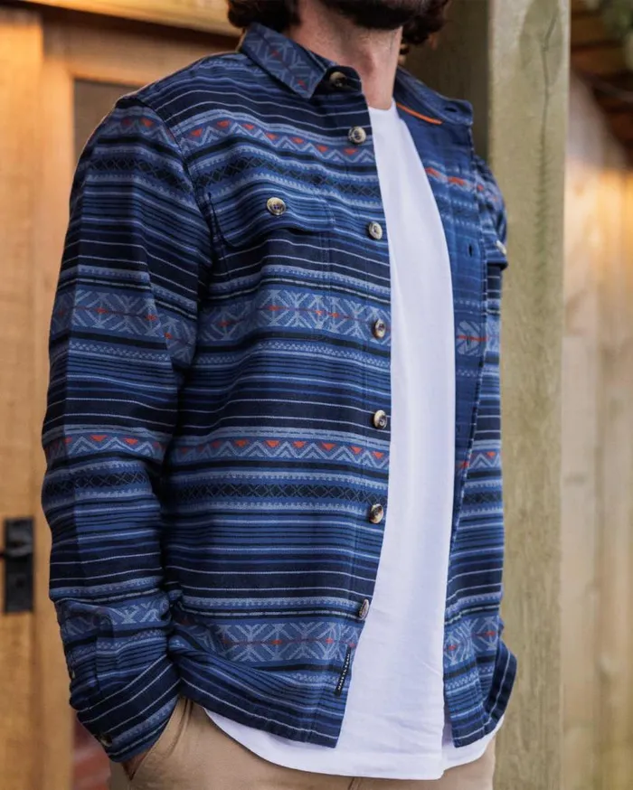 Passenger Clothing Slowdown Heavyweight Overshirt Dark Denim Men Shirts