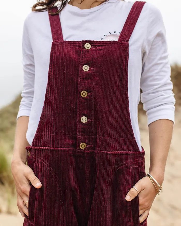 Passenger Clothing Tiaga Cord Dungarees Windsor Wine Women Dungarees and Trousers