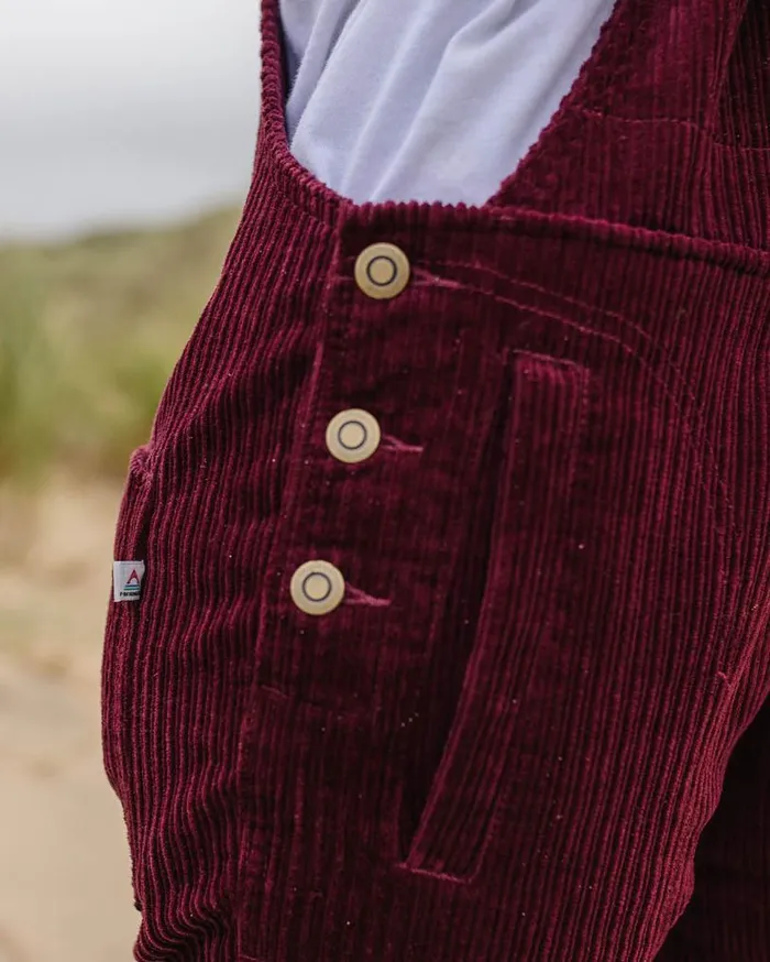 Passenger Clothing Tiaga Cord Dungarees Windsor Wine Women Dungarees and Trousers