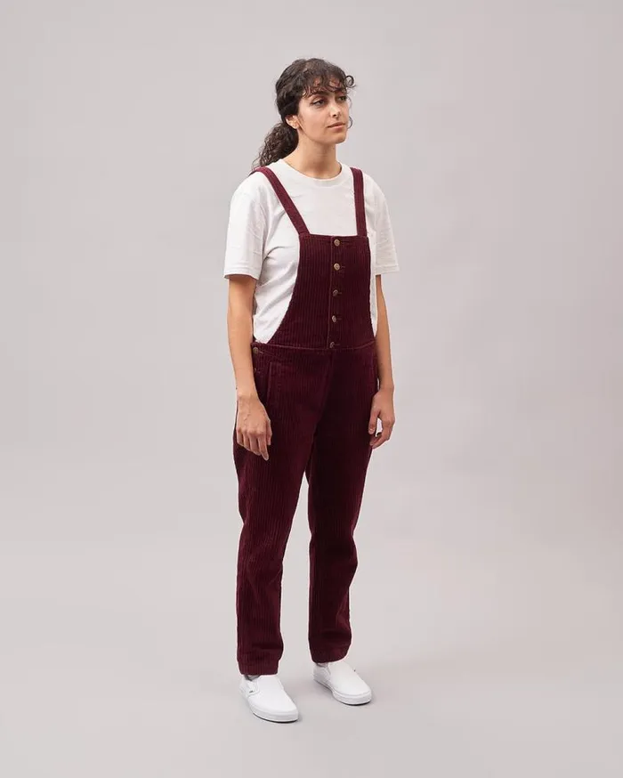 Passenger Clothing Tiaga Cord Dungarees Windsor Wine Women Dungarees and Trousers