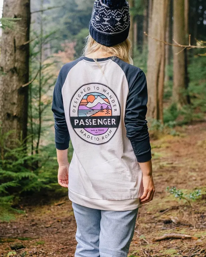 Passenger Clothing Wilds Recycled Cotton Oversized LS TShirt Deep Navy Women Tops and TShirts