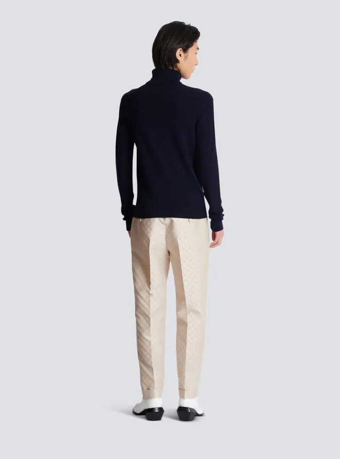 PB Turtleneck Navy Men Balmain Knitwear