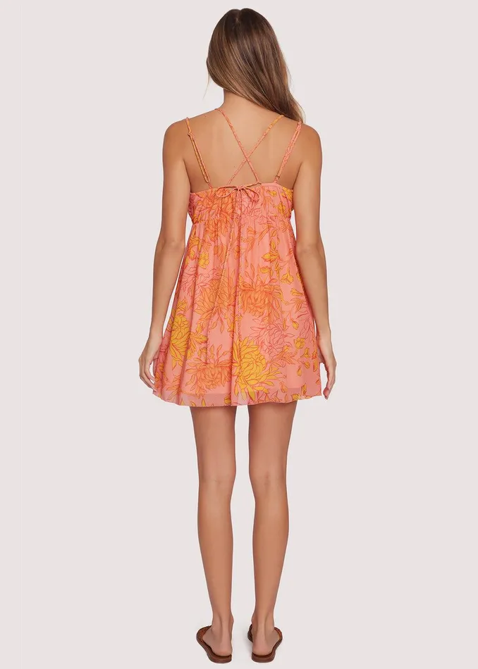 Peony Delight Mini Dress Orangefloral Women Lost Wander Dresses