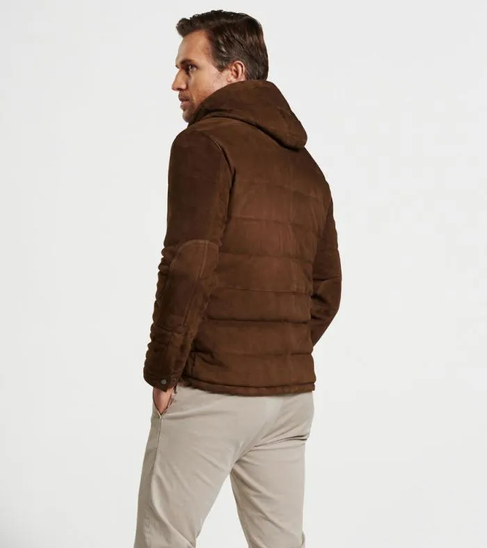 Peter Millar Jackets 038 Coats Men Excursionist Flex Suede Hooded Bomber