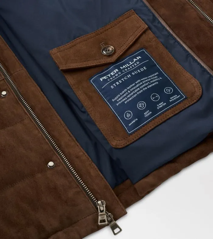 Peter Millar Jackets 038 Coats Men Excursionist Flex Suede Hooded Bomber