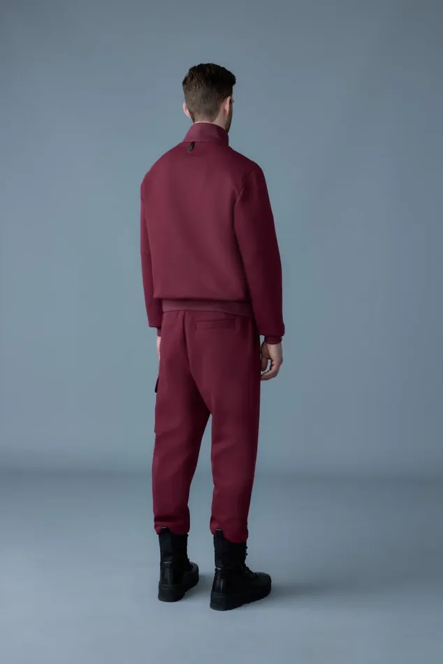 Puffer Men Mackage COLLINR Nano Down Mixed Media Bomber Jacket Garnet