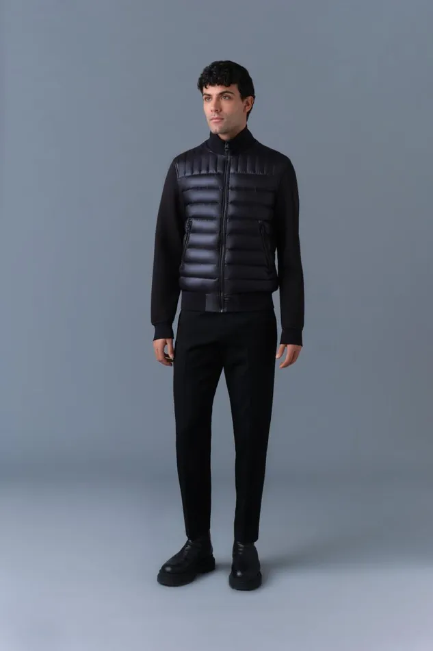 Puffer Men Mackage COLLINR Nano Down Mixed Media Bomber Jacket Garnet