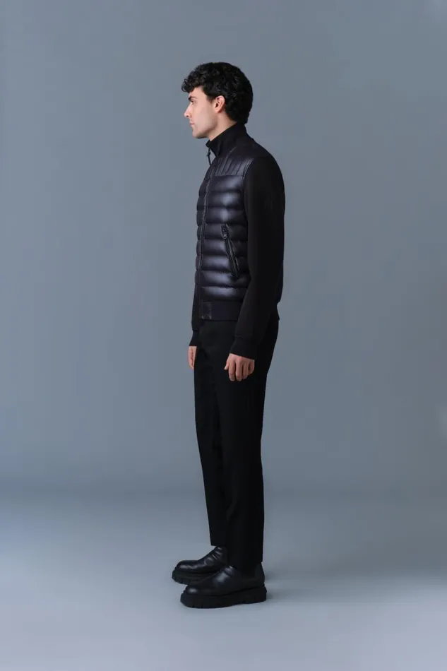 Puffer Men Mackage COLLINR Nano Down Mixed Media Bomber Jacket Garnet