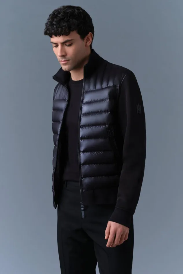 Puffer Men Mackage COLLINR Nano Down Mixed Media Bomber Jacket Garnet