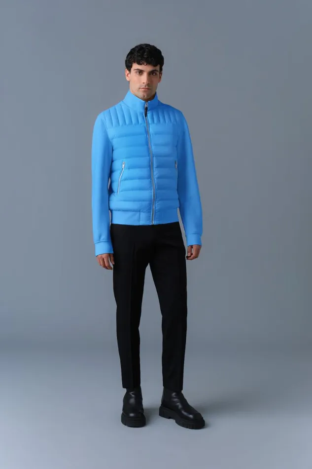 Puffer Men Mackage COLLINR Nano Down Mixed Media Bomber Jacket Garnet