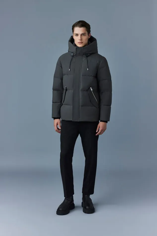 Puffer Men Mackage GRAYDON 2in1 Lustrous Light Down Jacket Navy