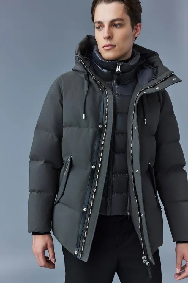 Puffer Men Mackage GRAYDON 2in1 Lustrous Light Down Jacket Navy