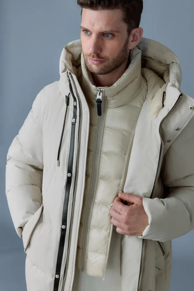 Puffer Men Mackage GRAYDON 2in1 Lustrous Light Down Jacket Navy