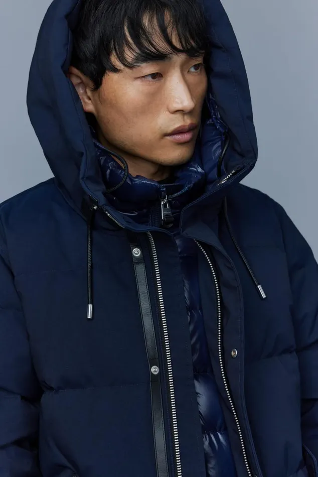 Puffer Men Mackage GRAYDON 2in1 Lustrous Light Down Jacket Navy
