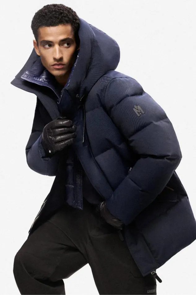Puffer Men Mackage GRAYDON 2in1 Lustrous Light Down Jacket Navy
