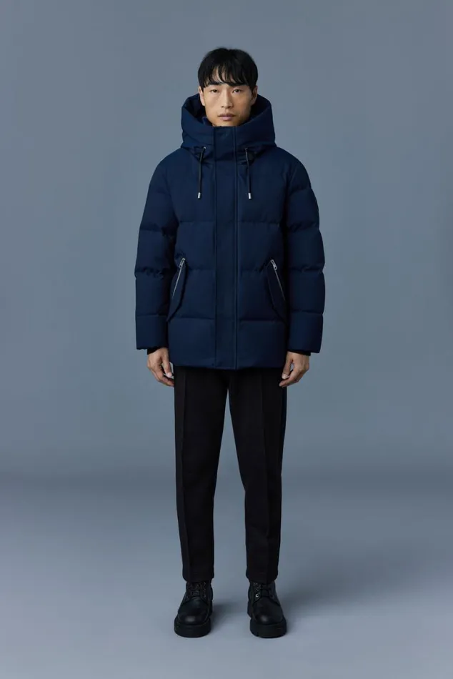 Puffer Men Mackage GRAYDON 2in1 Lustrous Light Down Jacket Navy