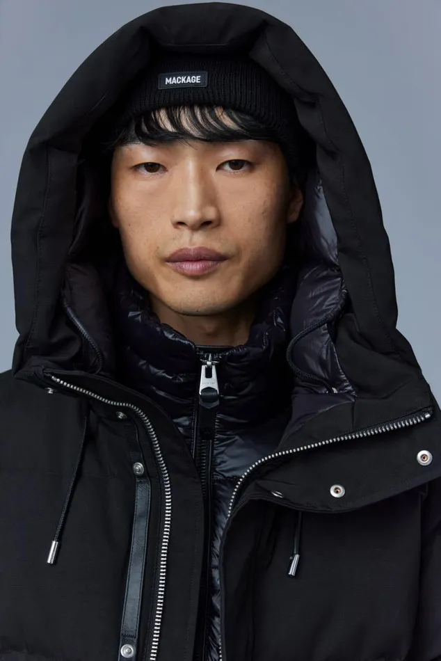 Puffer Men Mackage GRAYDON 2in1 Lustrous Light Down Jacket Navy