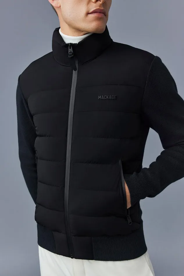 Puffer Men Mackage HANEYCITY Hybrid Light Down Jacket Light Military Puffer Men Mackage HANEYCITY Hybrid Light Down Jacket Light Military