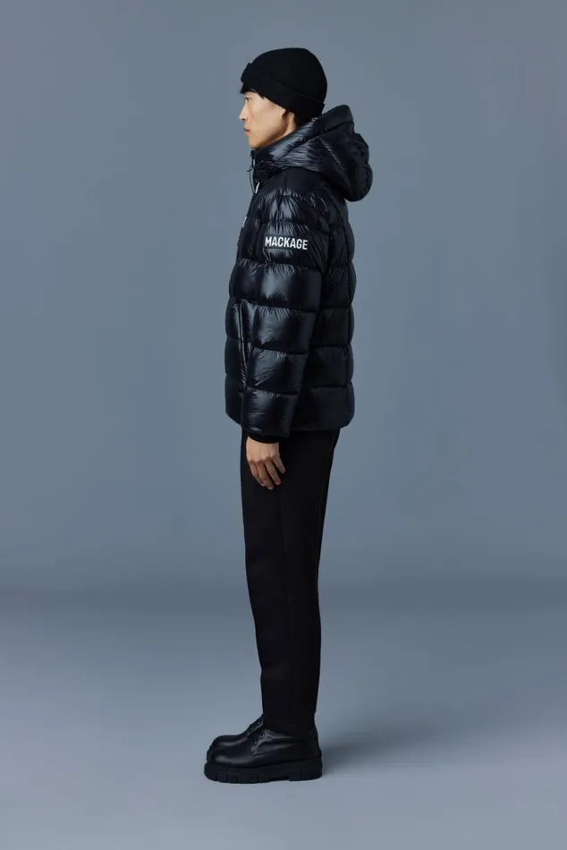 Puffer Men Mackage VICTOR Lustrous Light Down Jacket With Hood For Men Black Puffer Men Mackage VICTOR Lustrous Light Down Jacket With Hood For Men Black