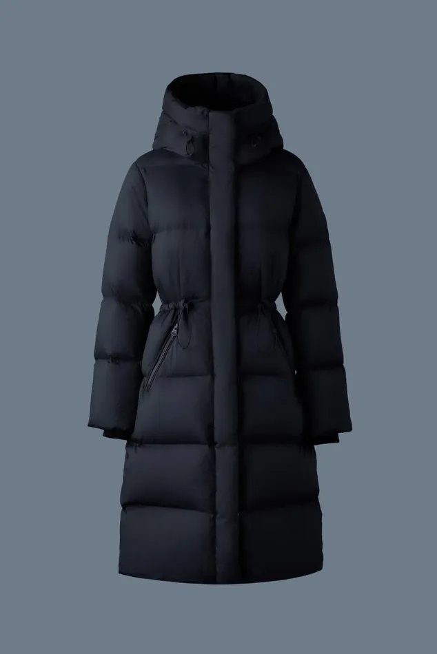 Puffers Women Mackage ISHANISW Softwash Long Down Coat With Hood Garnet