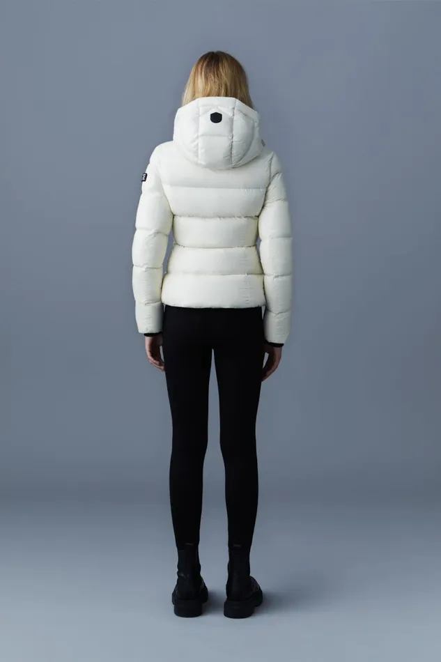 Puffers Women Mackage MADALYN Lustrous Light Down Jacket With Hood For Ladies White Puffers Women Mackage MADALYN Lustrous Light Down Jacket With Hood For Ladies White