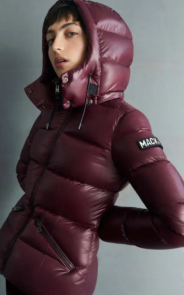 Puffers Women Mackage MADALYN Lustrous Light Down Jacket With Hood For Ladies White Puffers Women Mackage MADALYN Lustrous Light Down Jacket With Hood For Ladies White