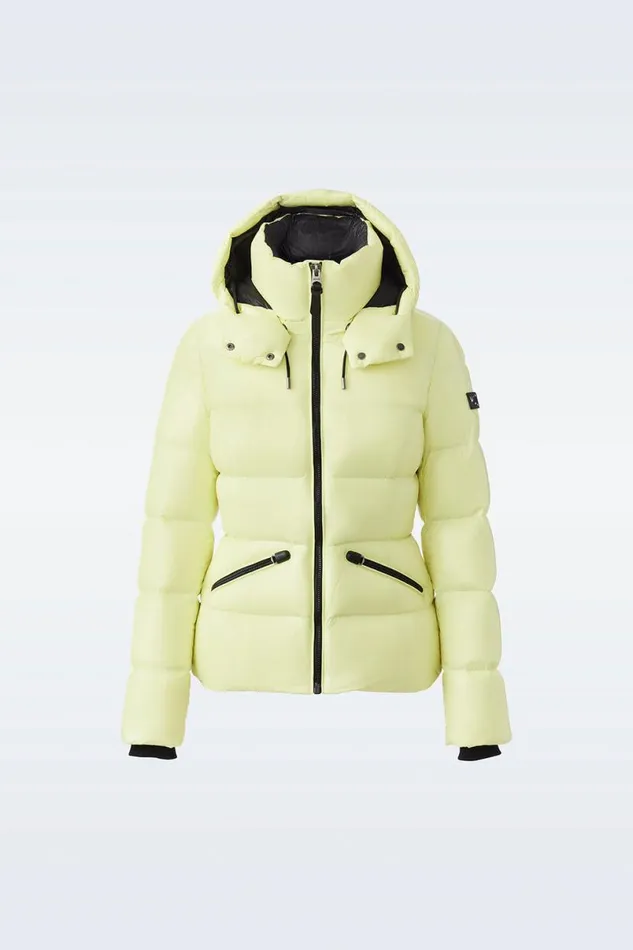 Puffers Women Mackage MADALYN Lustrous Light Down Jacket With Hood For Ladies White Puffers Women Mackage MADALYN Lustrous Light Down Jacket With Hood For Ladies White