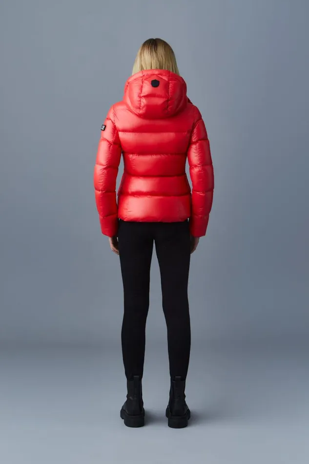 Puffers Women Mackage MADALYN Lustrous Light Down Jacket With Hood For Ladies White Puffers Women Mackage MADALYN Lustrous Light Down Jacket With Hood For Ladies White