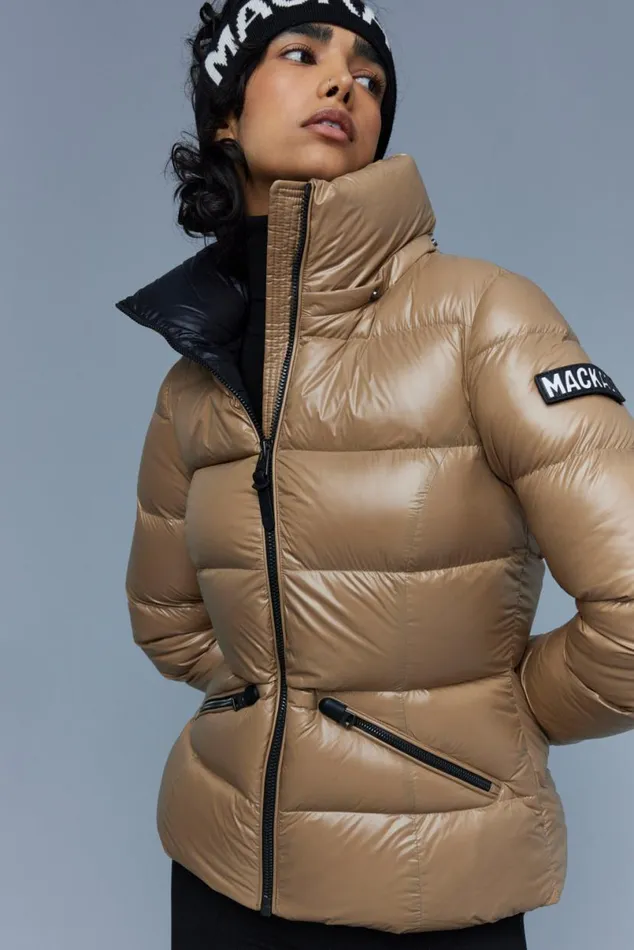 Puffers Women Mackage MADALYN Lustrous Light Down Jacket With Hood For Ladies White Puffers Women Mackage MADALYN Lustrous Light Down Jacket With Hood For Ladies White