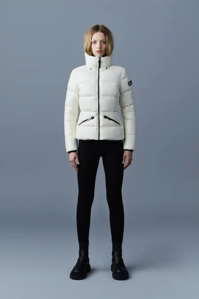 Puffers Women Mackage MADALYN Lustrous Light Down Jacket With Hood For Ladies White Puffers Women Mackage MADALYN Lustrous Light Down Jacket With Hood For Ladies White
