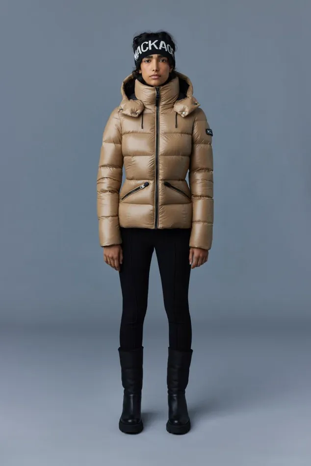 Puffers Women Mackage MADALYN Lustrous Light Down Jacket With Hood For Ladies White Puffers Women Mackage MADALYN Lustrous Light Down Jacket With Hood For Ladies White